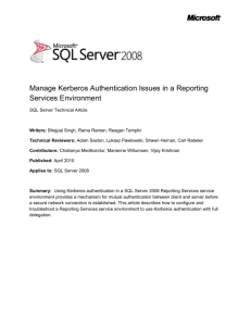 Configure Kerberos Authentication for Reporting