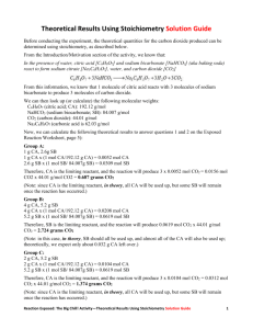 Theoretical Results Using Stoichiometry Solution Guide