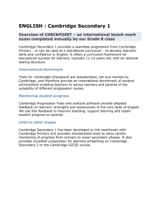 ENGLISH : Cambridge Secondary 1