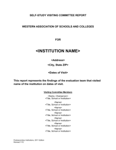 Chapter 1 — Introduction - Western Association of Schools