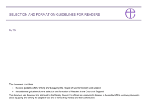 Selection and Formation Guidelines for Readers