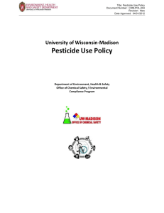 Title: Pesticide Use Policy - University of Wisconsin