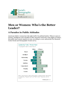 Men or Women: Who`s the Better Leader?