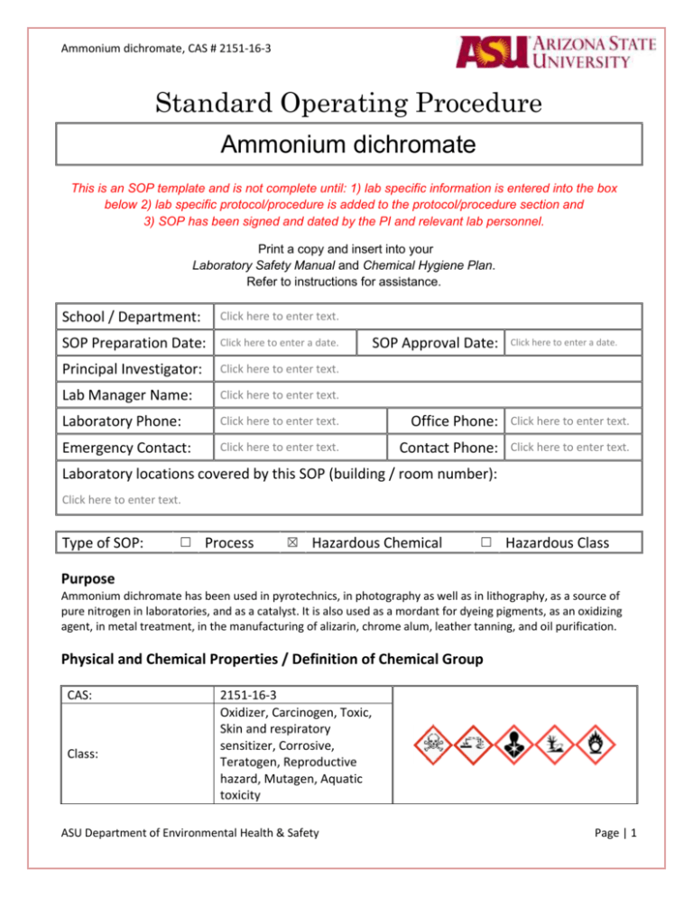 Ammonium Dichromate