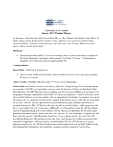 USC January 2013 Meeting Minutes