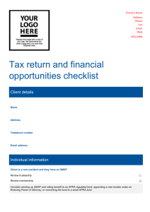 Tax return and financial opportunities checklist