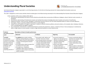 Understanding Plural Societies - General Education