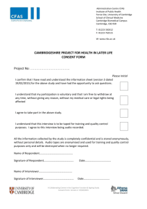 DOI Consent form - Cognitive Function and Ageing Studies