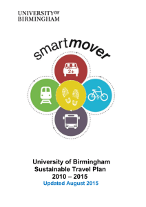 University of Birmingham Travel Plan - August 2015