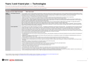 Years 3 and 4 band plan: Digital Technologies