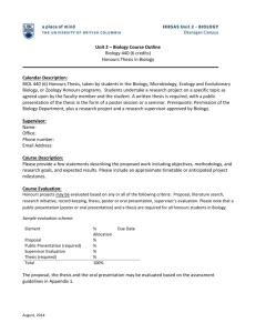 Honours Thesis Course Outline Template