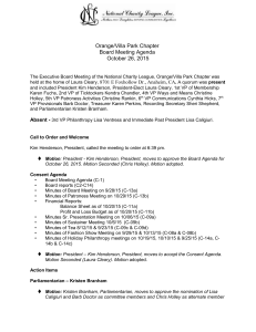 Orange/Villa Park Chapter Board Meeting Agenda October 26, 2015