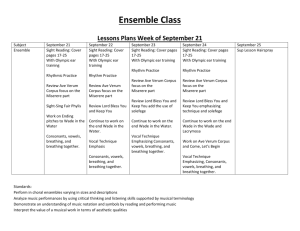 Ensemble Class Lessons Plans Week of September 21