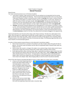 Lesson 4 - Glacial Landforms Notes