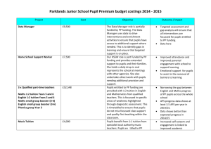Pupil Premium Budget 2014-2015
