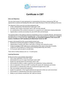 Certificate in CBT - CBT