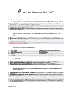 Live Donor Assessment Tool (LDAT)