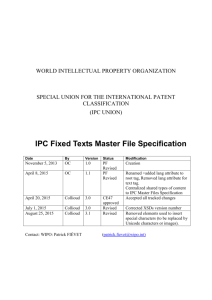 IPC Fixed Texts Master File Specification