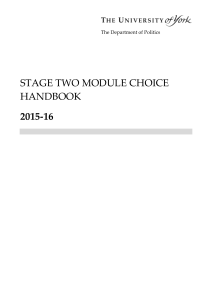 Politics Stage Two Module Choice Handbook