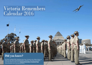 Victoria Remembers Calendar 2016