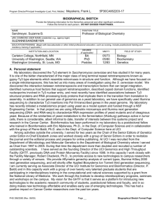 Biographical Sketch Format Page - University of California, Irvine
