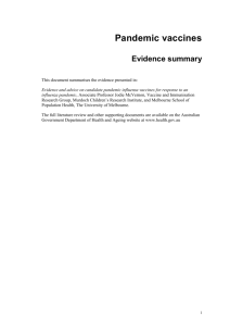 Pandemic vaccines evidence summary