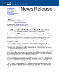 USDA, Partners Usher in a New Era in Conservation