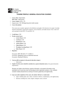 Course Profile with Objective