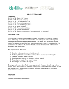 Archives Alive - Student Handout - Ideal