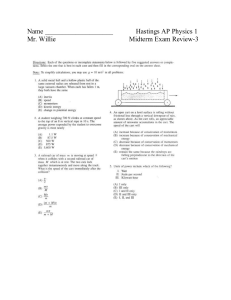 Annotated Answers to the AP Physics 1 MT Rev 3 Multiple