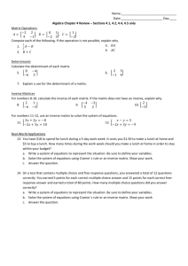 Name: Date: Day:____ Algebra Chapter 4 Review – Sections 4.1