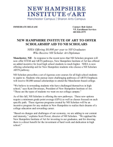 NHIA Media Release – Scholarships for NH Scholars Arts Students