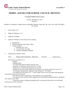 model agenda for school council meeting