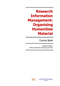 Organising Humanities Material