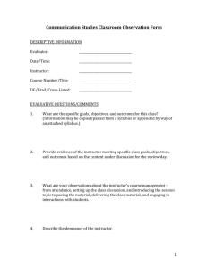 COM Teaching Observation Form - Department of Communication