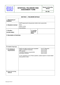 Generic Intertidal Fieldwork Risk Assessment Form