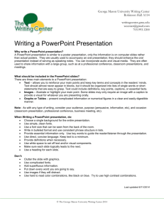 Writing a PowerPoint Presentation