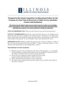 Proposal to the Senate Committee on Educational Policy for the