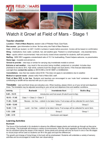 Watch it Grow! at Field of Mars - Stage 1 Teacher checklist Location
