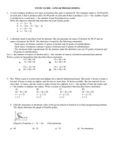 STUDY GUIDE: LINEAR PROGRAMMING A steel company