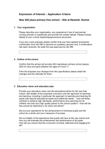 Application Criteria New 420 place primary free school