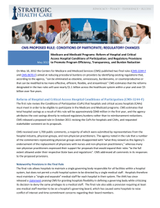 Conditions of Participation Proposed CMS Rule