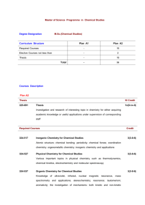 M.Sc. Chemical Studies