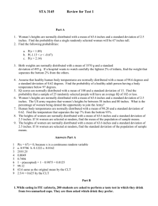 STA 3145 Review for Test 1