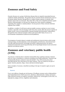 Zoonoses and veterinary public health (VPH)