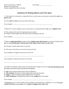 Subject-verb agreement worksheet