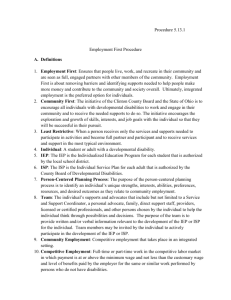 Procedure 5.13.1 Employment First Procedure Definitions