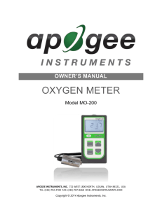 The MO-200 oxygen meter includes manual or automatic data