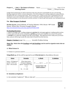 Voyages Chapter 1 Reading Packet