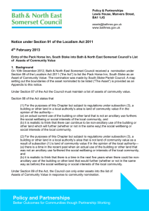 Notice under Section 91 of the Localism Act 2011